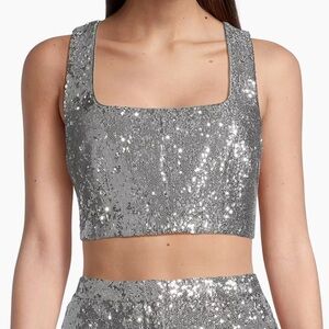 Milly Silver Sequin Crop Top